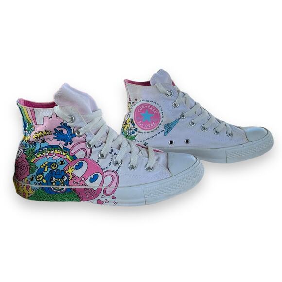 Converse Shoes - 80s Chuck Taylor All Star High Top doodle painted Sneakers